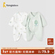 童泰嬰兒連體衣新生兒衣服四季0-6月初生寶寶哈衣爬服純棉內衣2件裝 綠白小樹(shù)（四季款） 59cm (建議1-3個(gè)月身高55-60cm)
