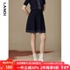 藍地（LANDI）藏藍色通勤高腰a字提花針織半身裙女短裙半裙秋新品 藏青色 L