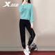 特步（XTEP）衛衣運動(dòng)套裝女秋季新款長(cháng)袖褲子女針織兩件套寬松跑步健身休閑服 【衛衣+衛褲】瓷松綠 M/165