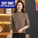 羅蒙（ROMON）25年秋冬季新款羊毛衫女士寬松針織打底衫半高領(lǐng)套頭加厚毛衣女 咖啡色 XL 110-120斤