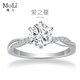 MoLi河南人工培育鉆石鉑金18K金六爪扭臂求婚鉆戒指婚戒大克拉IGI證書(shū) PT950鉑金培育鉆D/VVS/3EX/上海IGI證書(shū)禮盒 1克拉優(yōu)品鉆