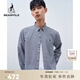 beanpole【新年禮物】  男士蘋(píng)果綠商務(wù)慵懶感日常休閑隨性朝陽(yáng)格長(cháng)袖襯衫 藏青色 L 180/96A
