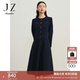 玖姿·安娜蔻法式小香風(fēng)圓領(lǐng)修身挺括質(zhì)感連衣裙女冬款 丈青 M