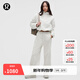lululemon丨Fleece-Panelled 女士拉絨拼接高腰闊腿褲 LW5IEJA 鴿子灰/骨白 S