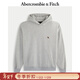 Abercrombie & Fitch小麋鹿圖案美式復古保暖抓絨套頭連帽衛衣25秋冬男裝122-5536 淺灰色 L (180/108A)