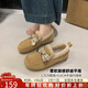 ZHR勃肯鞋女2025新款平底加絨樂(lè )福鞋子女保暖雪地棉靴女EH258B駝色37