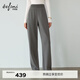 伊芙麗（eifini）蔣欣代言百搭舒適針織面料松緊腰直筒長(cháng)褲冬季新款休閑褲衛褲 原絨咖 厚絨款 M