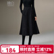 晚白【新品】亮閃閃a字半身裙冬款時(shí)尚百搭顯瘦高腰氣質(zhì)大擺裙子 黑色 S
