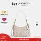 蔻馳（COACH）奧萊女士女包馬車(chē)圖案印花LAUREL 19號單肩包斜挎包流浪包禮物 IM/粉筆白色 混合色