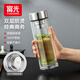富光玻璃杯雙層 帶茶隔大容量隔熱茶杯高檔商務(wù)泡茶車(chē)載水杯透明杯子