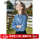 百圖betu女裝秋季新款襯衫優(yōu)雅法式復古洗水牛仔襯衫女2308T44 牛仔色 M