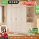GANO【包安裝】實(shí)木衣柜臥室家用歐式奶油風(fēng)收納儲物平開(kāi)門(mén)大衣柜 200*200*55主柜+頂柜+邊柜