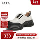 他她TATA厚底小皮鞋女松糕底單鞋女春季制服鞋JK鞋 米白/黑 38