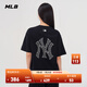 MLB官方 男女情侶背標老花大LOGO短袖休閑圓領(lǐng)T恤25夏季新款TSM06 紐約洋基隊/黑色 L