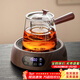 憶壺茶（YIHUTEA） 玻璃茶壺側把泡茶壺 電陶爐煮茶器功夫茶具套裝煮茶壺茶道杯 1500w數顯木紋爐+側把壺700ml