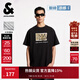 杰克·瓊斯（JACK&JONES）26年男裝春季新款膠印涂鴉字母裝飾涼感寬松圓領(lǐng)短袖T恤226101101 E43純黑色 常規 M （175）