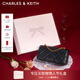 CHARLES&KEITH質(zhì)感菱格鏈條小方錢(qián)包女包包女包生日禮物新年禮物CK6-10680924 Black黑色 XS