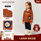 Teenie Weenie Kids小熊童裝25年新款秋冬男女寶寶翻領(lǐng)費爾島針織開(kāi)衫毛衣 橘色 110 cm