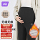 婧麒（JOYNCLEON）孕婦褲冬季打底褲外穿瑜伽芭比加絨鯊魚(yú)褲 黑色 XL Jyk85268