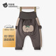 貝肽斯兒童長(cháng)褲冬季加棉加厚通用大pp褲束腳冬裝可愛(ài)休閑男女寶褲子 深灰 90 （適合身高80-90cm）