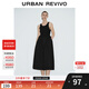 UR2025夏季新款女裝設計感拼接垂感圓領(lǐng)無(wú)袖連衣裙UWM750056 正黑 S