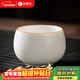 金鑲玉茶杯主人杯 茶具白陶瓷汝窯可養開(kāi)片送禮品物盒  白汝羅漢杯