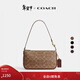 蔻馳（COACH）【禮物】女士經(jīng)典標志PLAZA手袋單肩包老花拉鏈女包 B4/棕黃色 棕色