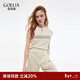 歌莉婭天絲T恤女初夏穿搭2025新款設計感條紋針織衫上衣1E5J5G300 05W米白 S