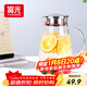 富光大容量涼水壺耐高溫冷水壺家用玻璃水壺茶壺果汁杯1600ML家居壺