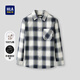 HLA海瀾之家長(cháng)袖襯衫男春季26格子外套款時(shí)尚休閑襯衣男