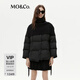 MO&Co.羽絨服獨立羊毛針織披肩附腰帶寬松摩安珂 黑色 M 165