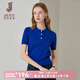 經(jīng)典故事（JANE STORY）經(jīng)典故事夏季短袖針織衫上衣女2025新款克萊因藍冰絲針織T恤薄款 克萊因藍 2XL