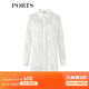 PORTS寶姿女裝襯衣春夏通勤百搭中長(cháng)款半透視襯衫LM8B081MFQ053 奶白色 M (6)