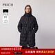 PRICH【90%鵝絨】時(shí)尚高領(lǐng)V格壓膠羽絨服2025冬季新品長(cháng)款束腰新年 19黑色 S 160
