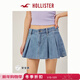 HOLLISTER25夏美式Y2KMiu系牛仔短裙褲女裝343-5044 淺色水洗 S (165/68A)標準版