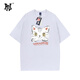 PNJ新款夏季時(shí)尚街頭短袖時(shí)尚百搭卡通貓咪印花休閑T恤潮流男女款 白色 L