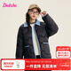 笛莎（DEESHA）童裝女童簡(jiǎn)約淑女風(fēng)羽絨服2024冬季新款青少年三防保暖翻領(lǐng)羽絨服 黑色 160