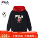 FILA斐樂(lè )兒童2025冬季熊貓工廠(chǎng)連帽衛衣加絨小童童裝