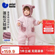 迷你巴拉（minibala）嬰兒衣服男女寶寶夾棉連帽連體衣外出保暖爬服秋冬款
