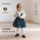 babylove嬰幼兒背帶裙女寶寶春季純棉裙子洋氣碎花半身裙春裝盧浮宮韻 盧浮宮韻 90