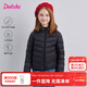 笛莎（DEESHA）童裝女童輕薄羽絨服2025秋冬新款女寶寶短款三防輕盈保暖外套 黑色 165 【充絨量：76.2g】