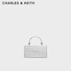 CHARLES&KEITH質(zhì)感拎手提鏈條斜挎單肩小方包包女包生日禮物CK6-10840559-A