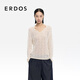 ERDOS 26早春精紡絲絨法式蕾絲圓領(lǐng)鏤空針織女套衫羊絨衫 白 M 165/84A