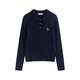 茵曼（INMAN）學(xué)院風(fēng)POLO領(lǐng)針織衫女春秋款亮片釘珠顯瘦休閑套頭毛衣