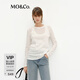 MO&Co.上衣春重工微閃珠飾高支棉輕薄疊穿兩件套MBE1TOP006 本白色 L 170