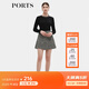 PORTS寶姿秋冬新品女裝短裙YSV9S010LFF004 黑 白 XL (10)