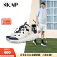 圣伽步（SKAP）洞洞鞋男士厚底老爹運動(dòng)涼鞋A4Q01BK4 米白/藍色 40
