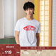 VANS萬(wàn)斯范斯官方 男女情侶短袖T恤夏季滑板LOGO經(jīng)典款 白色/紅色 L 