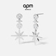 APM Monaco[楊紫同款]密鑲流星與圓形垂墜耳環(huán)經(jīng)典簡(jiǎn)約生日禮物新年禮物 銀白色密鑲流星與圓形垂墜耳環(huán)