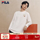 FILA 斐樂(lè )官方男女情侶款針織長(cháng)袖2026春時(shí)尚休閑純棉海棠花長(cháng)T恤